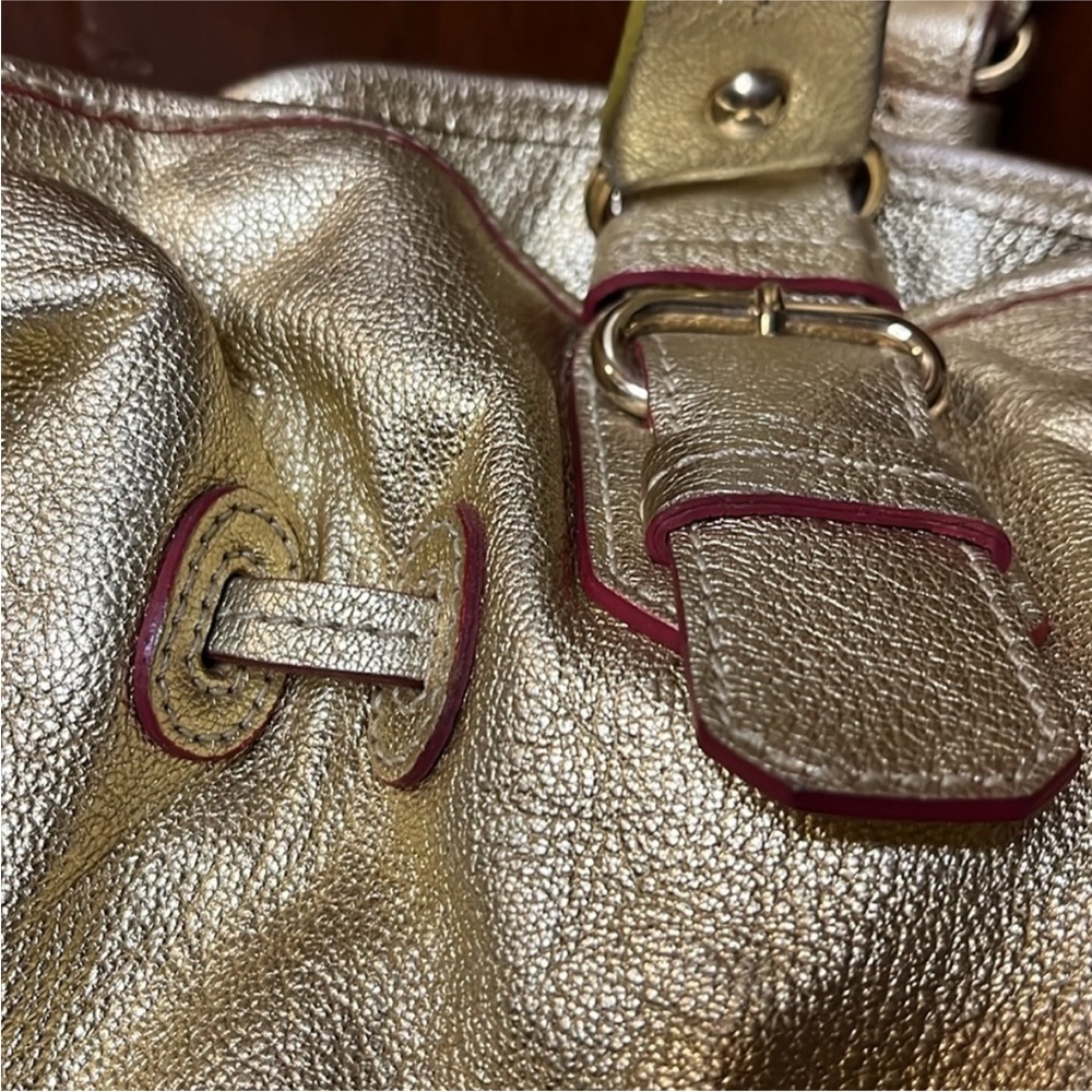 Dooney & Bourke Gold Metallic Tote with Double Handles - Picture 2 of 7
